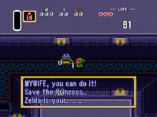 “Zelda is your … … …”