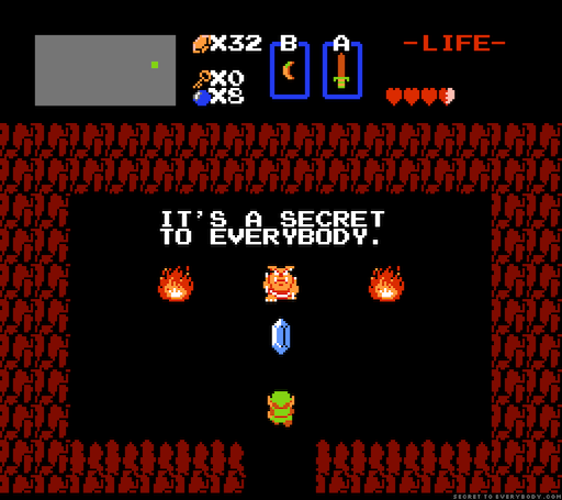 “It’s a secret to everybody” room in Zelda 1