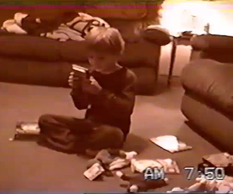 A screenshot from our home movies that year