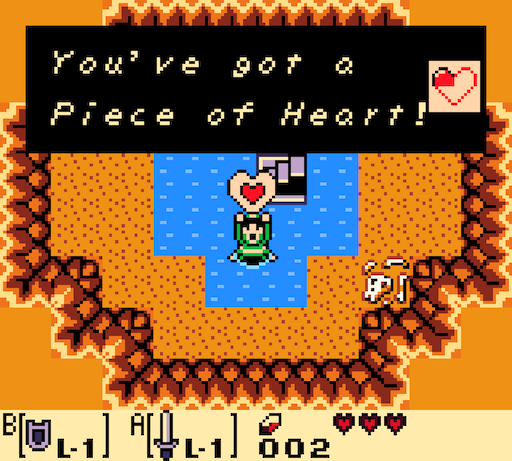 Link found a piece of heart!