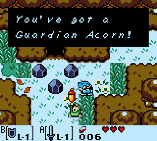 A Gardian Acorn, one of the game’s two powerups