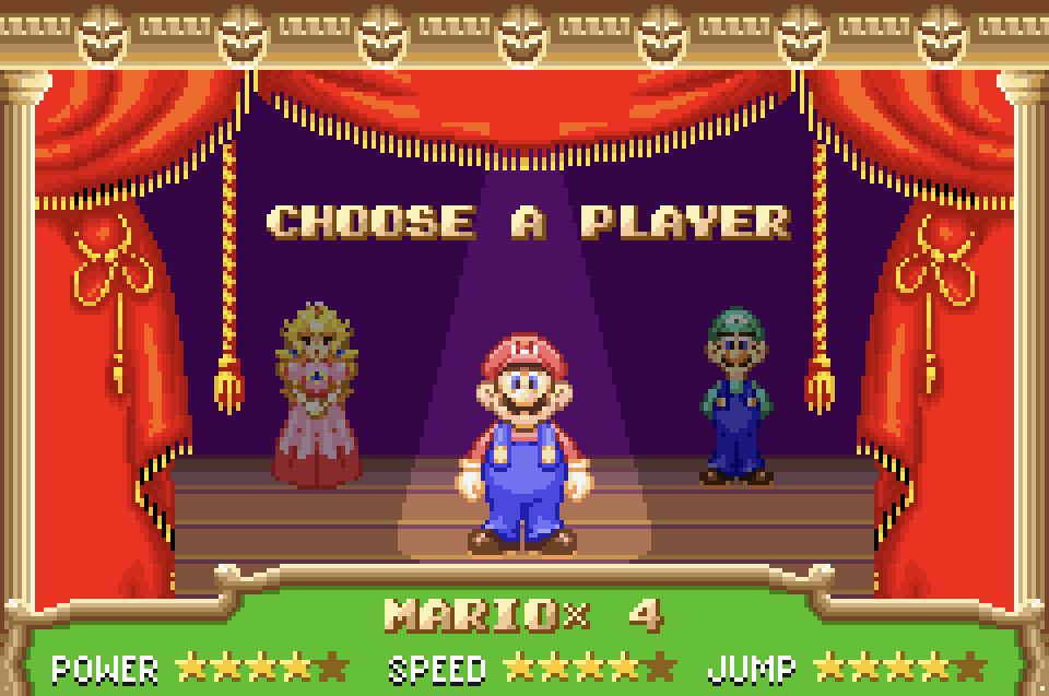 The character select screen on GBA